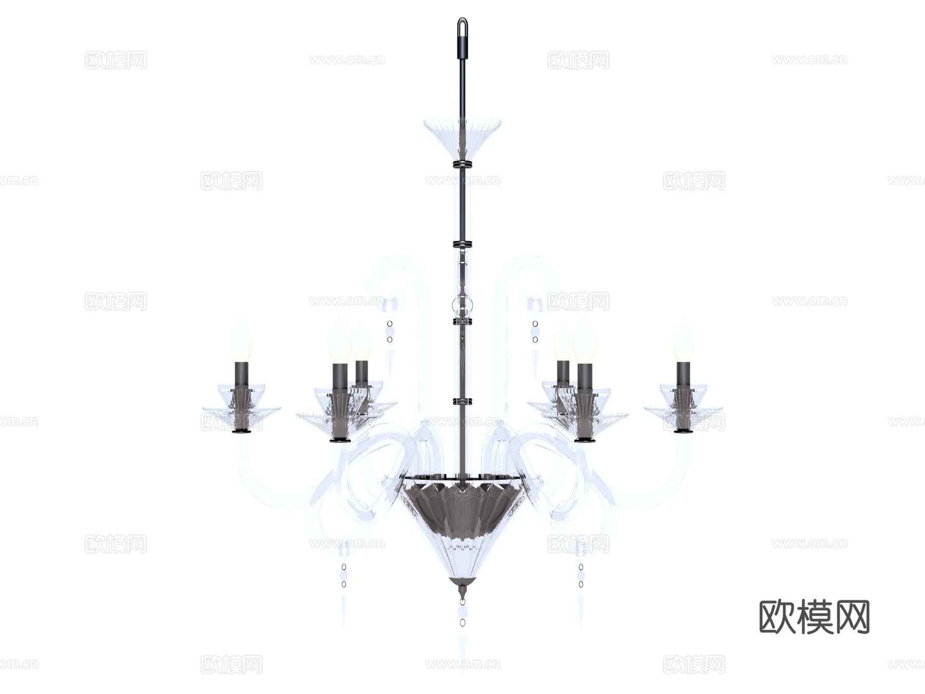 吊灯 水晶吊灯 金属吊灯 装饰灯具su模型下载（渲染图1）