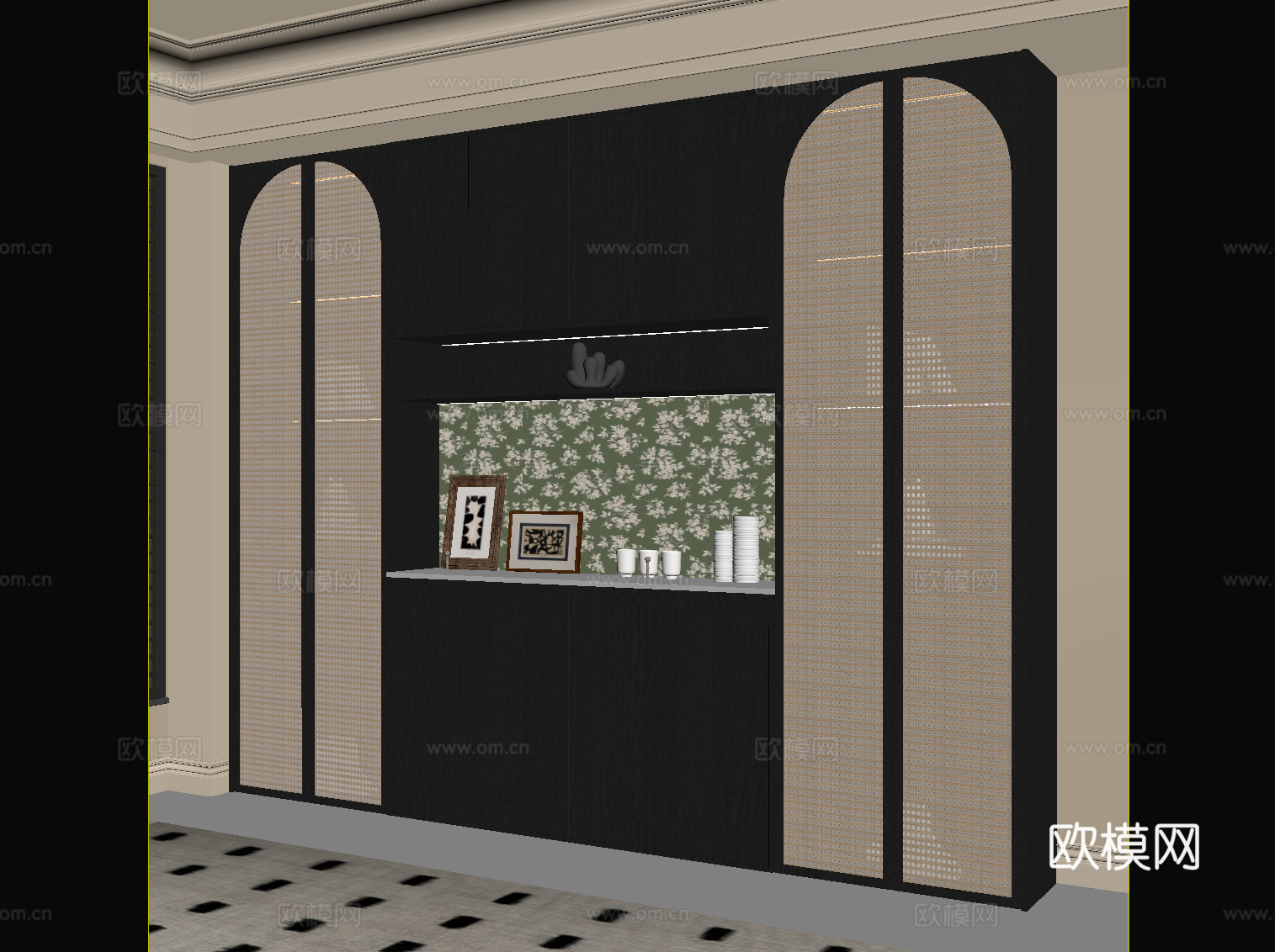 法式餐边柜su模型