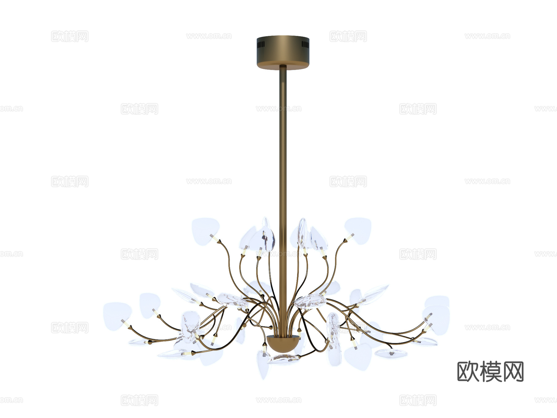 吊灯 水晶吊灯 金属吊灯 装饰灯具su模型下载（渲染图1）