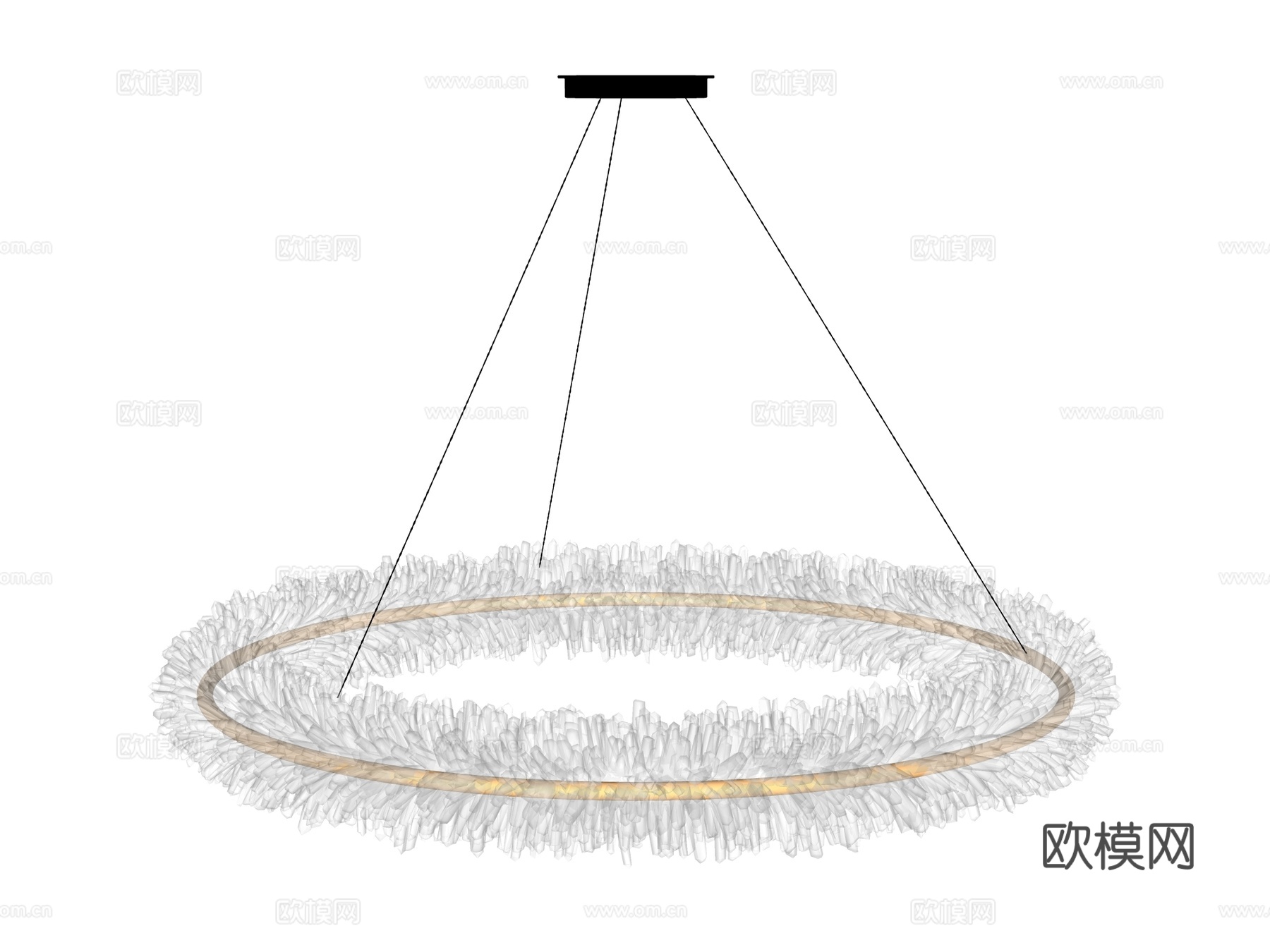 吊灯 水晶吊灯 金属吊灯 装饰灯具su模型下载（渲染图2）