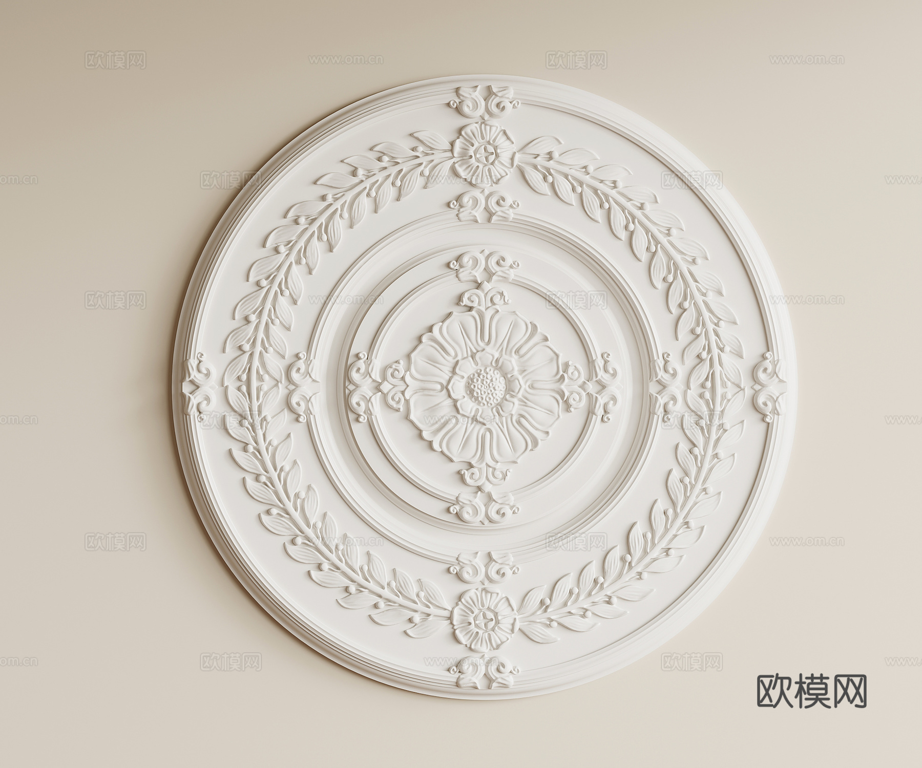 欧式雕花 简欧吊灯 灯盘su模型