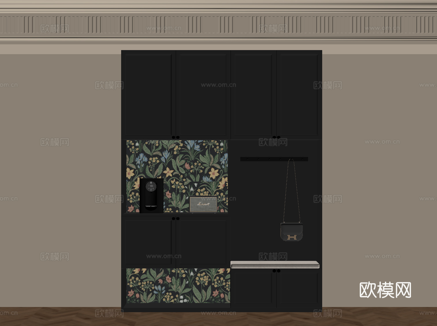 法式复古玄关柜 鞋柜su模型