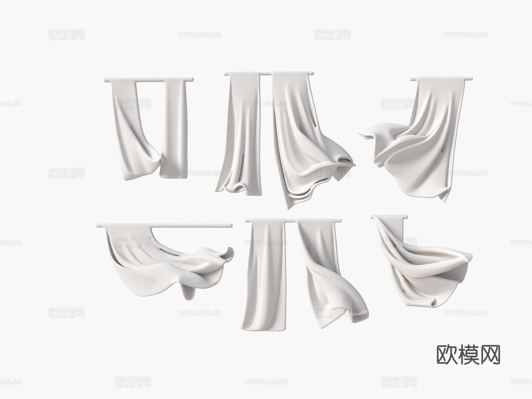 窗帘 飘逸窗帘 飘动的窗帘 现代窗帘 风吹窗帘 布帘su模型