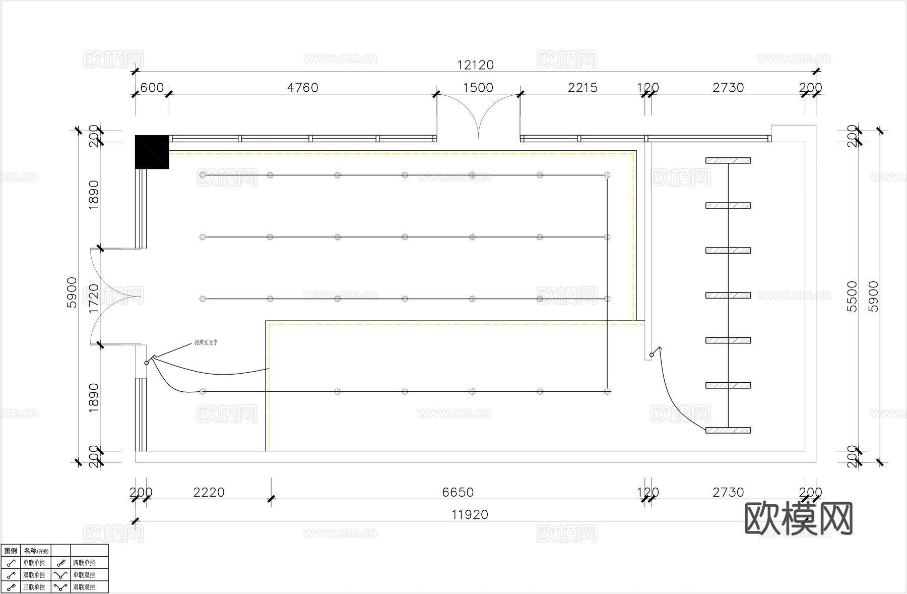 汉堡店装修施工图cad施工图