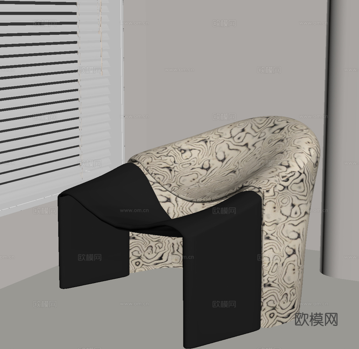 现代休闲椅 单人椅su模型