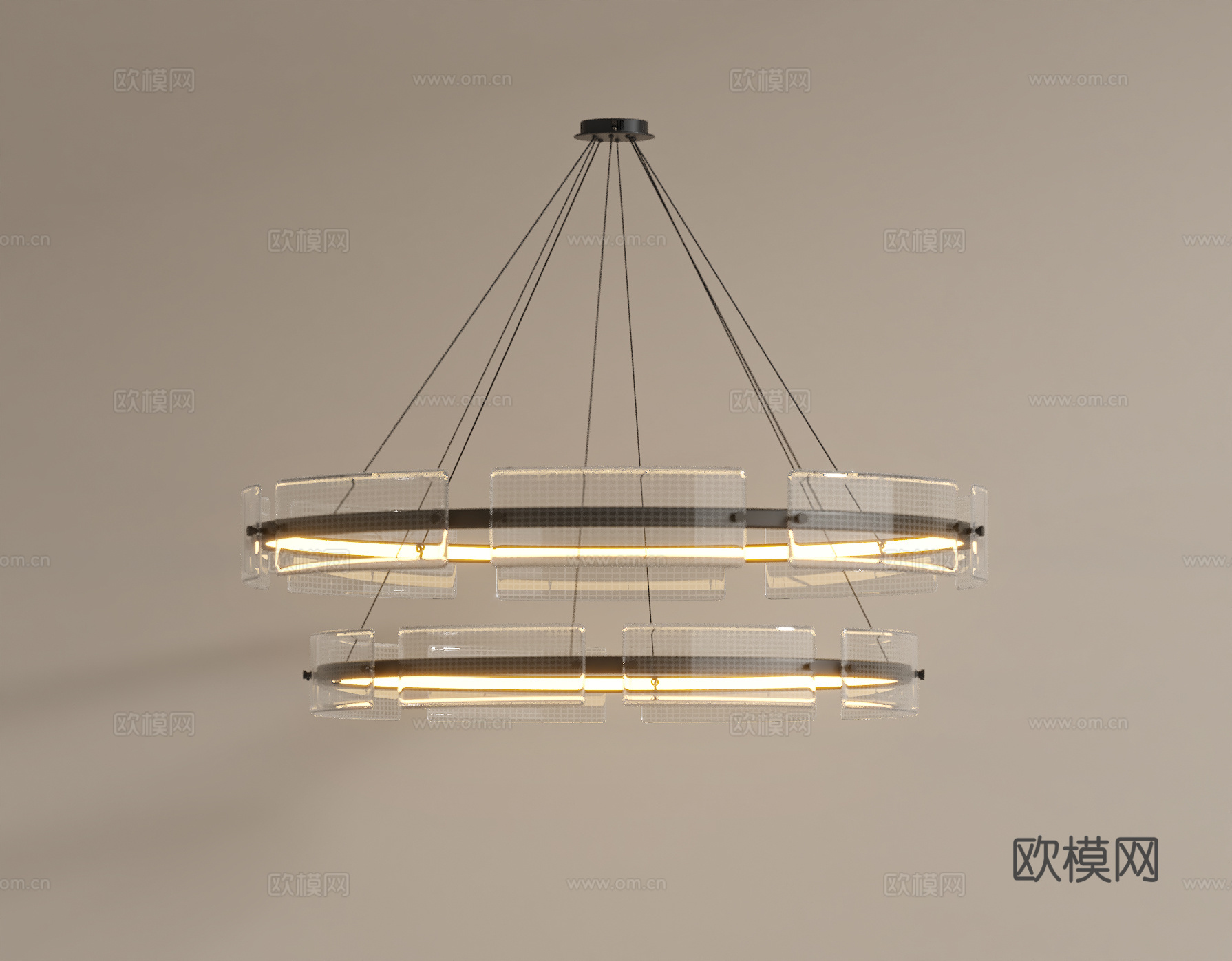 现代环形吊灯 卧室吊灯 客厅吊灯su模型