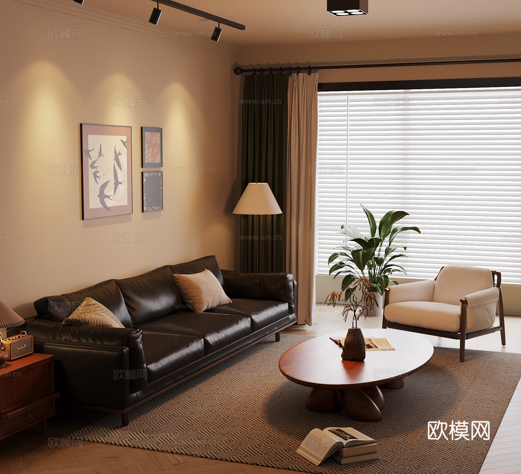 法式复古客厅 沙发茶几组合su模型