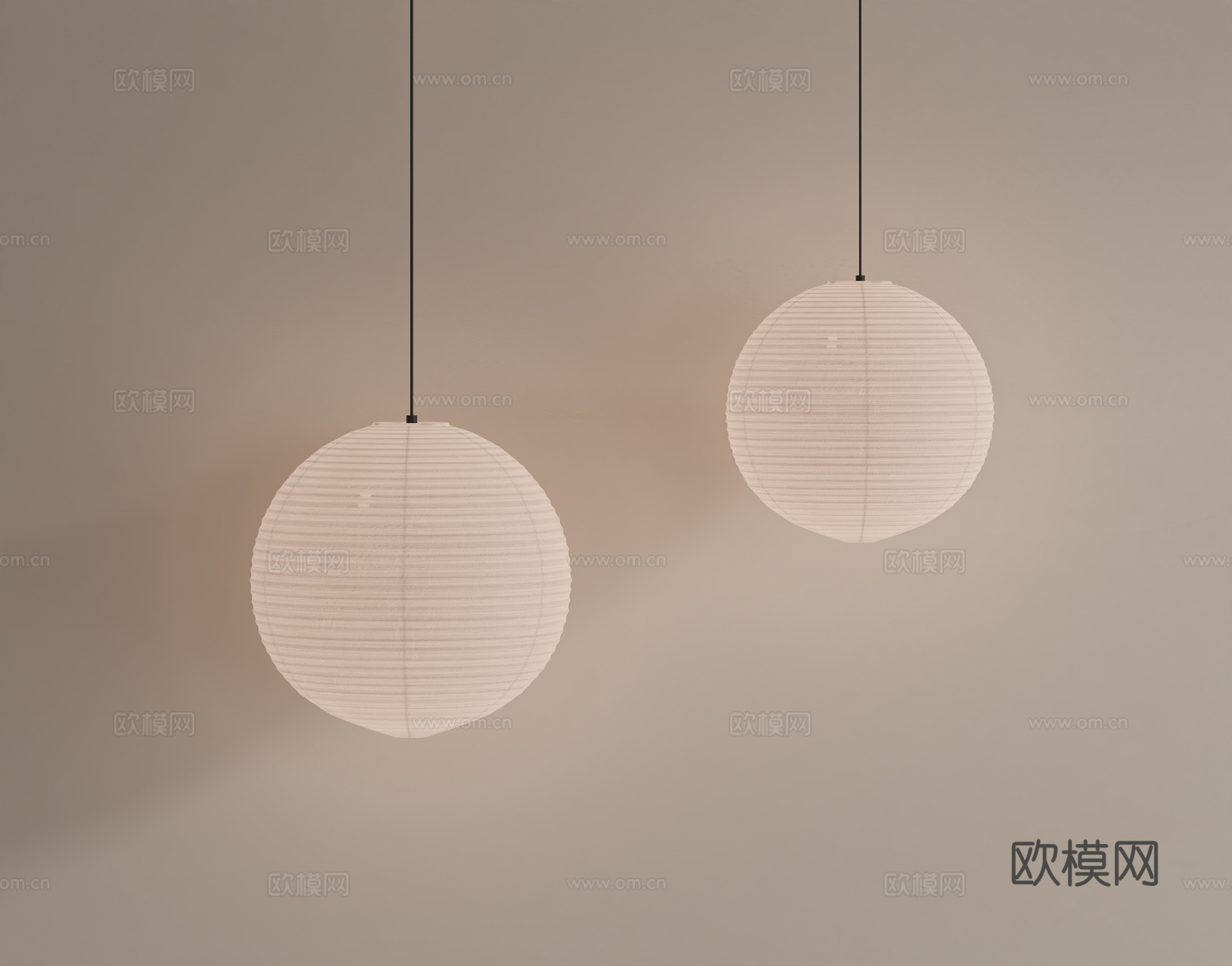 现代侘寂吊灯su模型