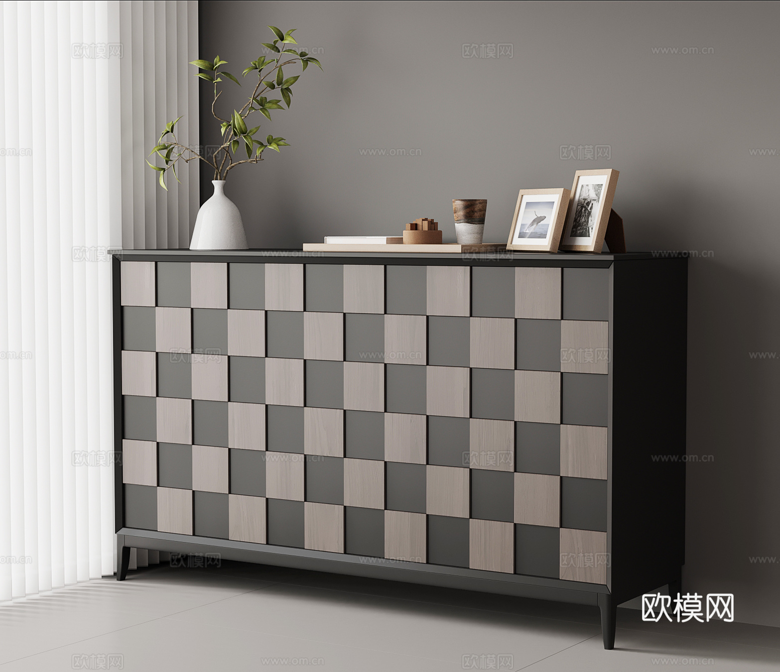 现代意式玄关柜su模型