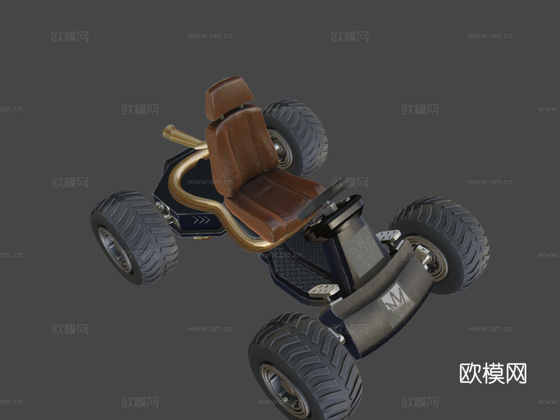 风格化 卡丁车 蓝色3d模型下载（渲染图8）