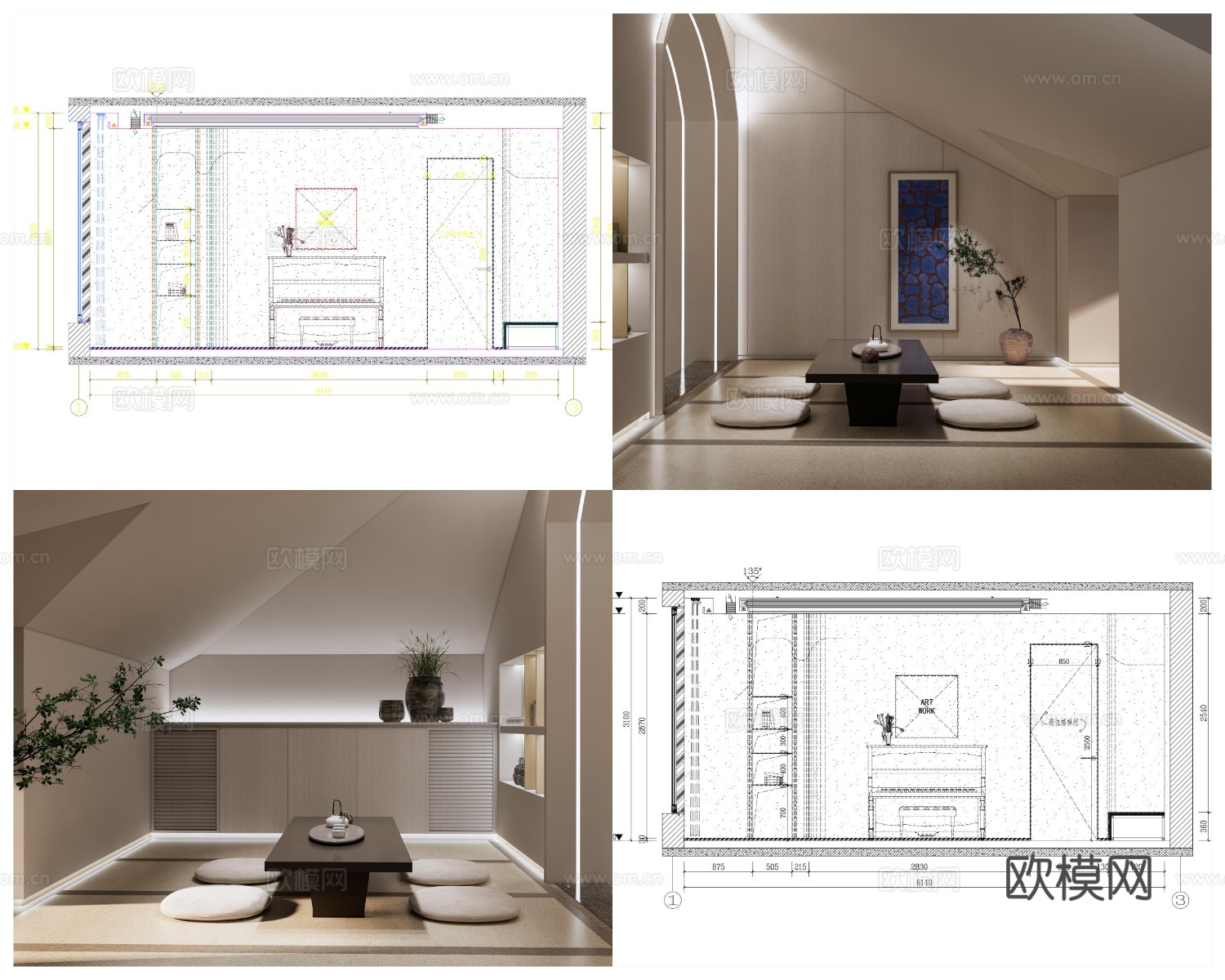 2套大别墅 最新全套 效果图 施工图设计cad施工图