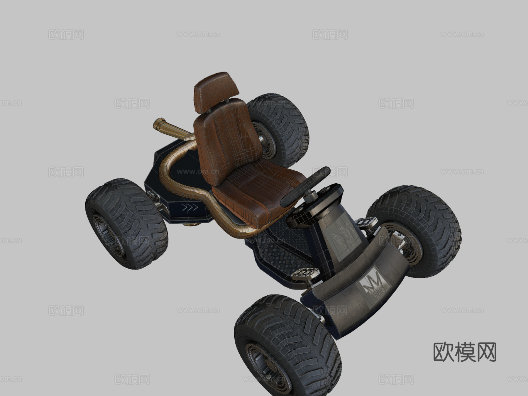 风格化 卡丁车 蓝色3d模型下载（渲染图2）