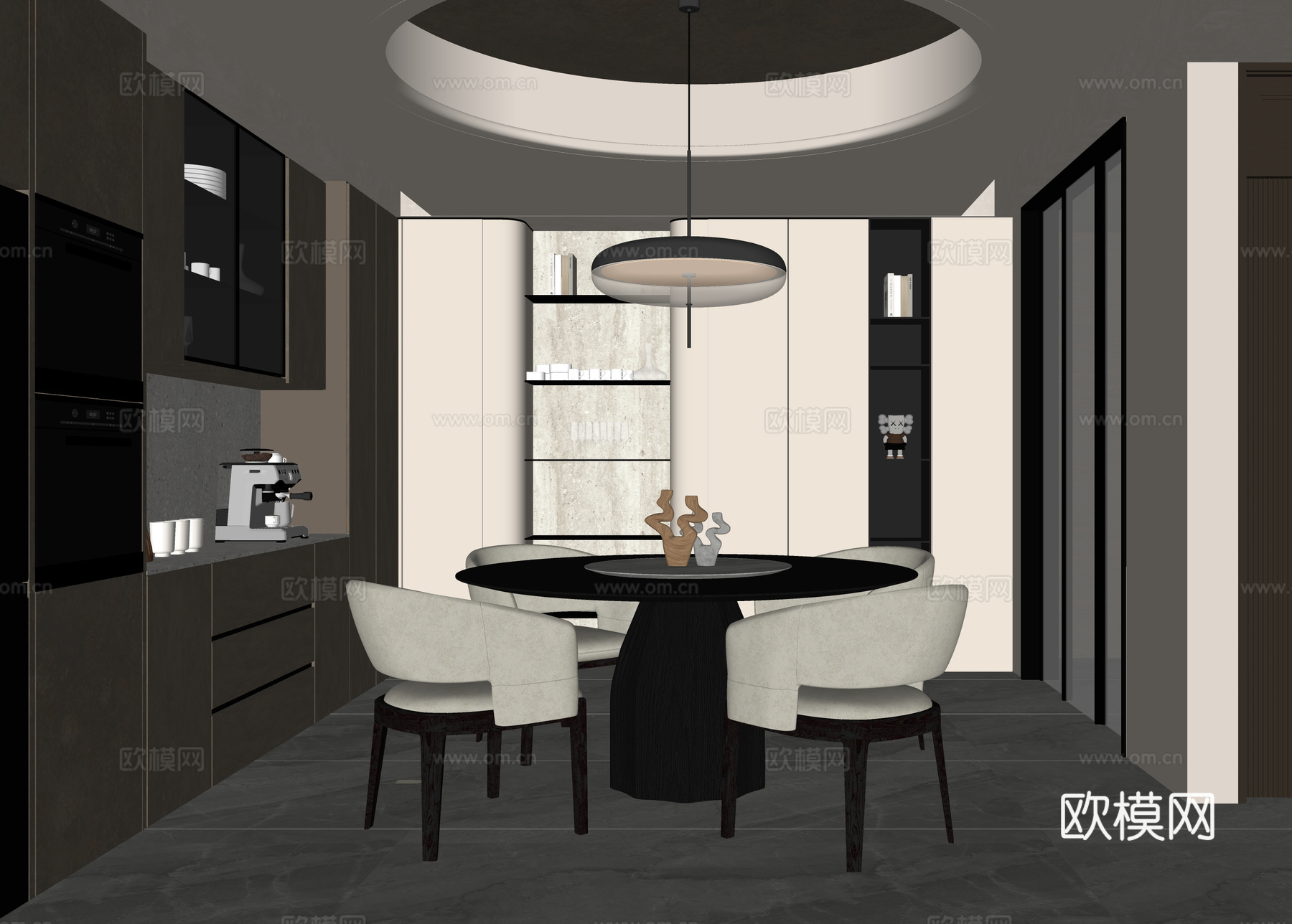 现代餐厅su模型