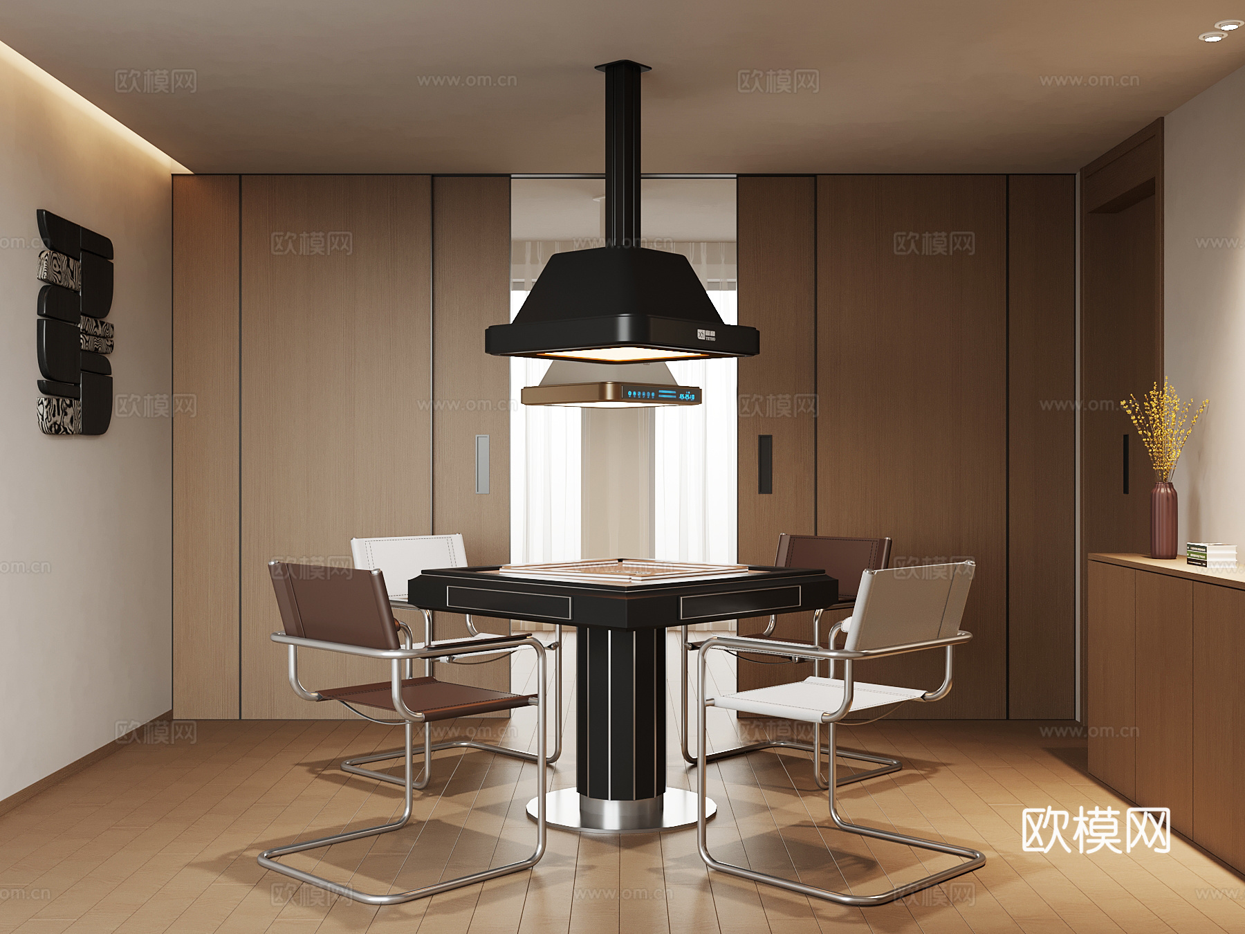 现代意式麻将机 棋牌室su模型