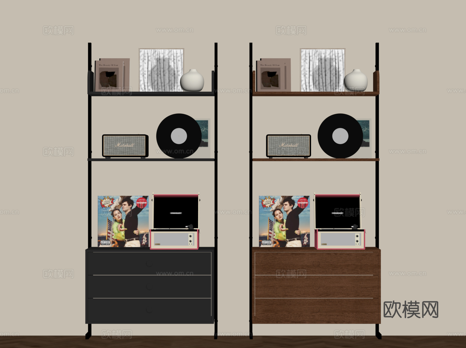 法式复古置物架 中古置物架su模型