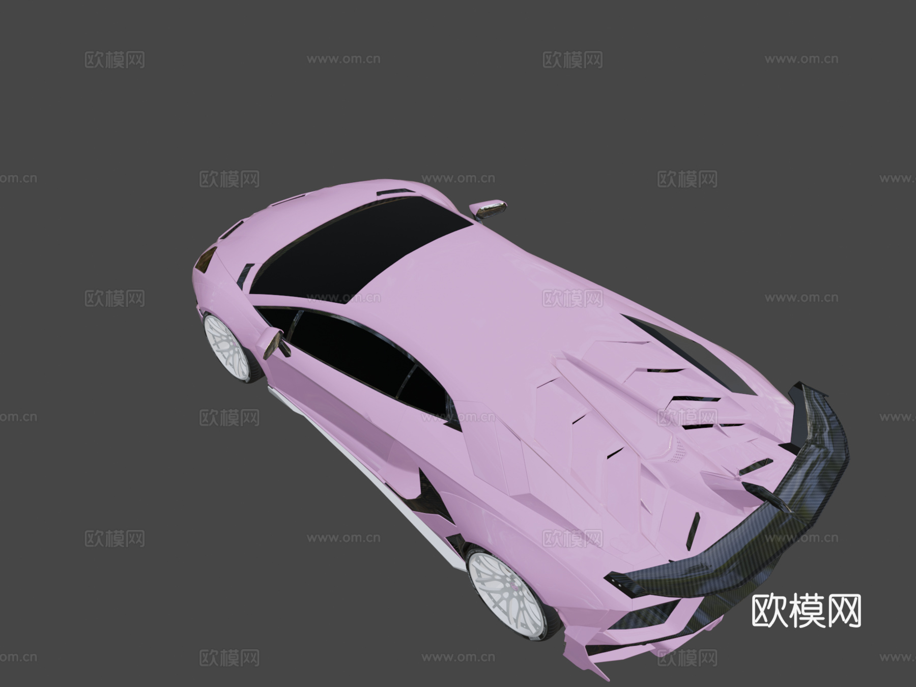 壁纸7680x2160兰博基尼Aventador SVJ3d模型下载（渲染图1）