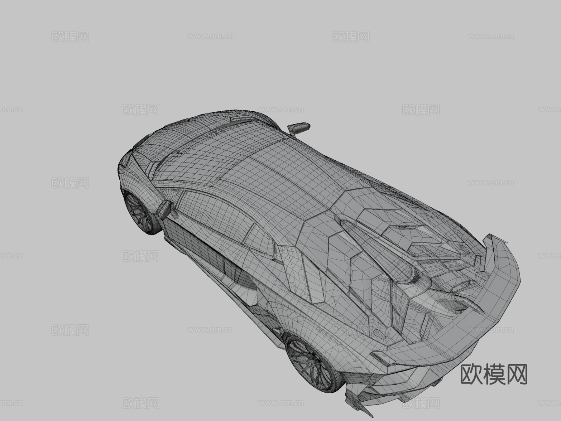 壁纸7680x2160兰博基尼Aventador SVJ3d模型下载（渲染图3）