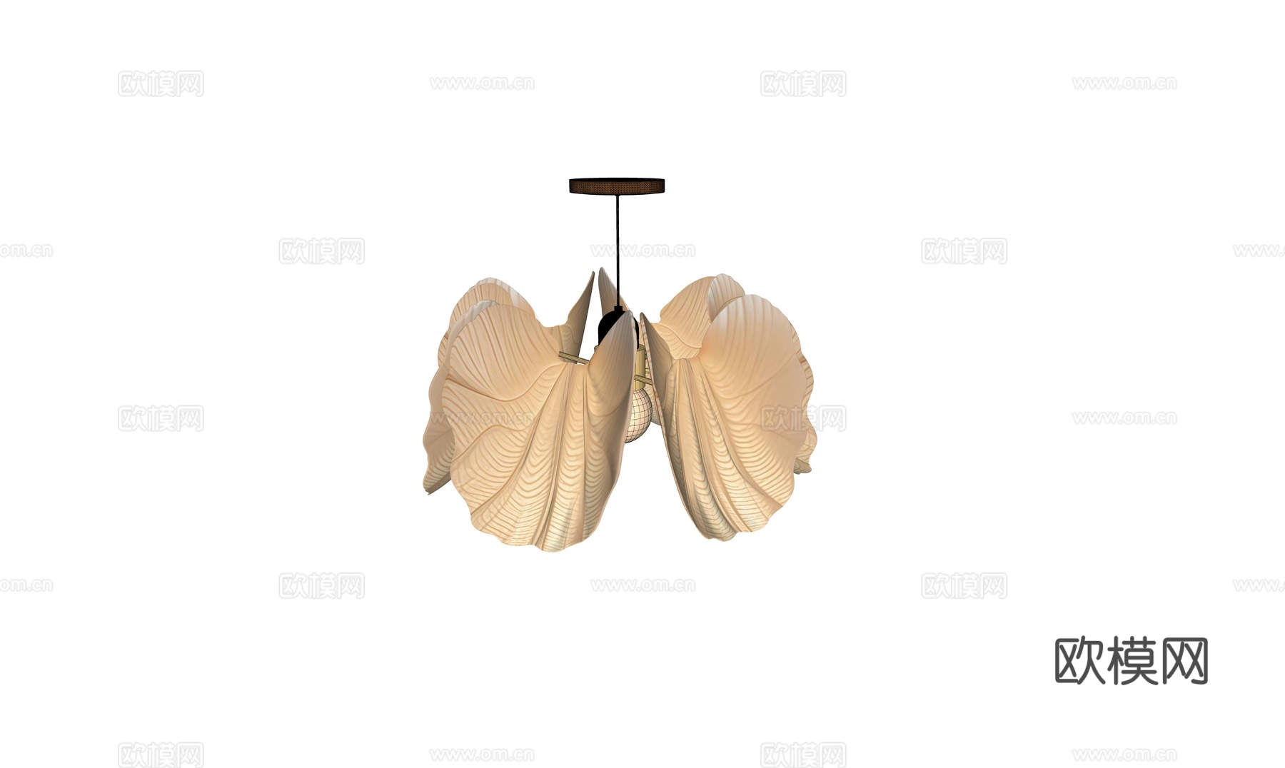 中古吊灯 中古风吊灯 中式侘寂吊灯su模型