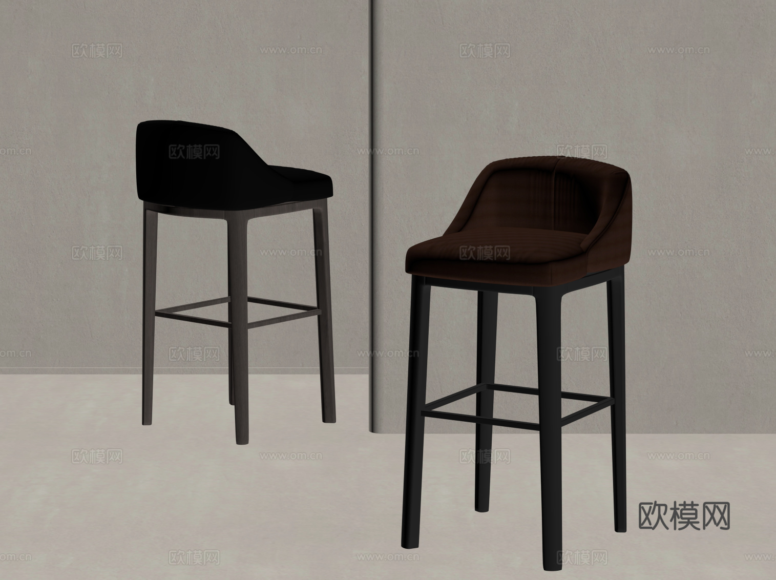 现代意式吧凳 吧椅su模型