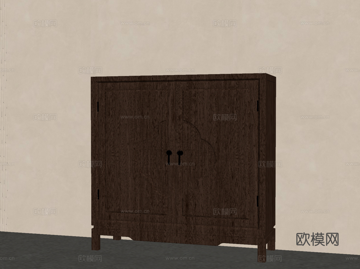 新中式玄关柜 边柜su模型