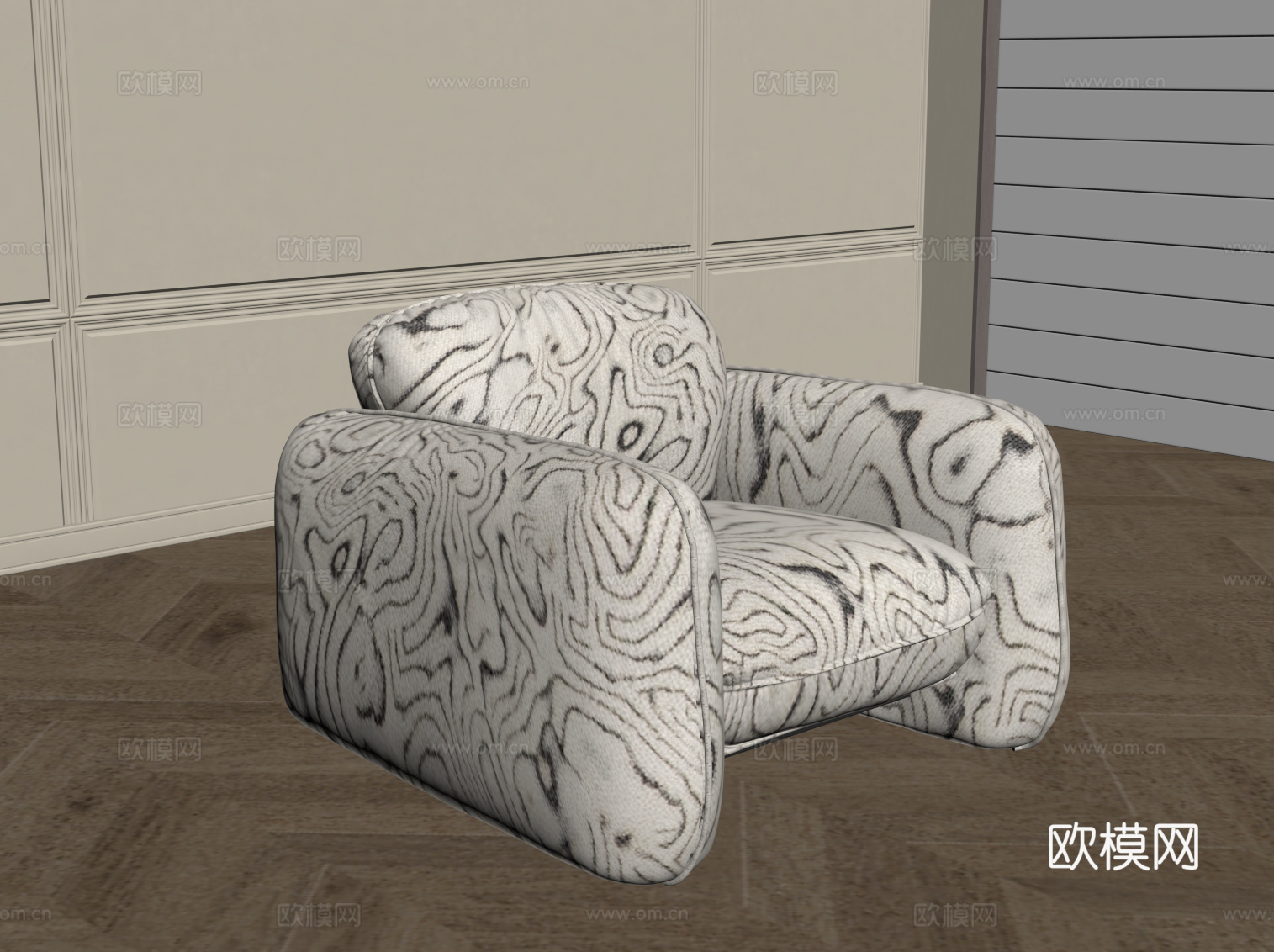 现代单人沙发 休闲沙发su模型