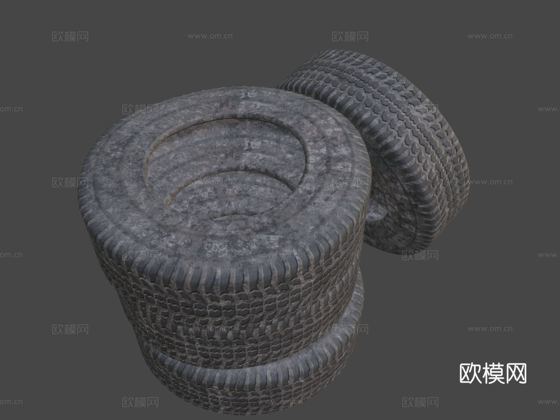 肮脏的旧轮胎3d模型下载（渲染图8）