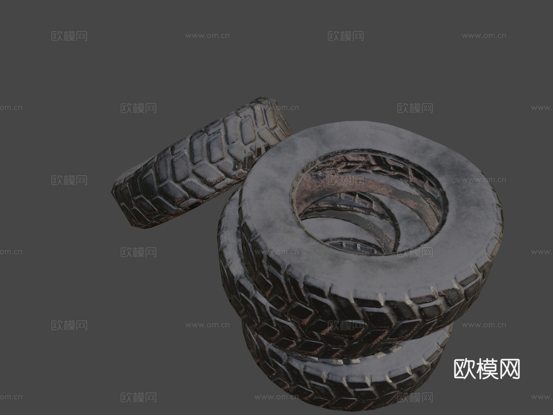旧轮胎泥土3d模型下载（渲染图8）