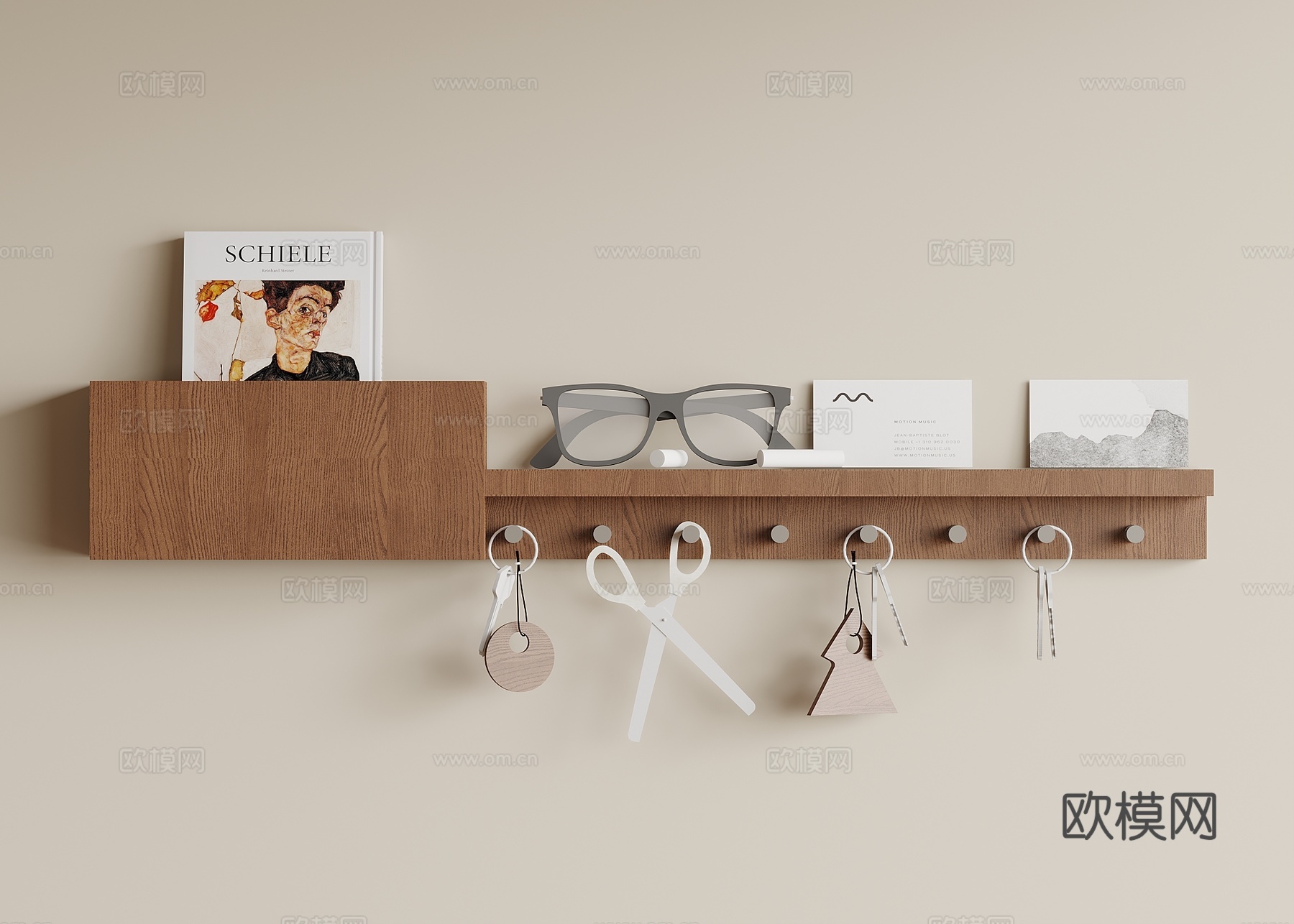 中古风置物架 挂钩su模型