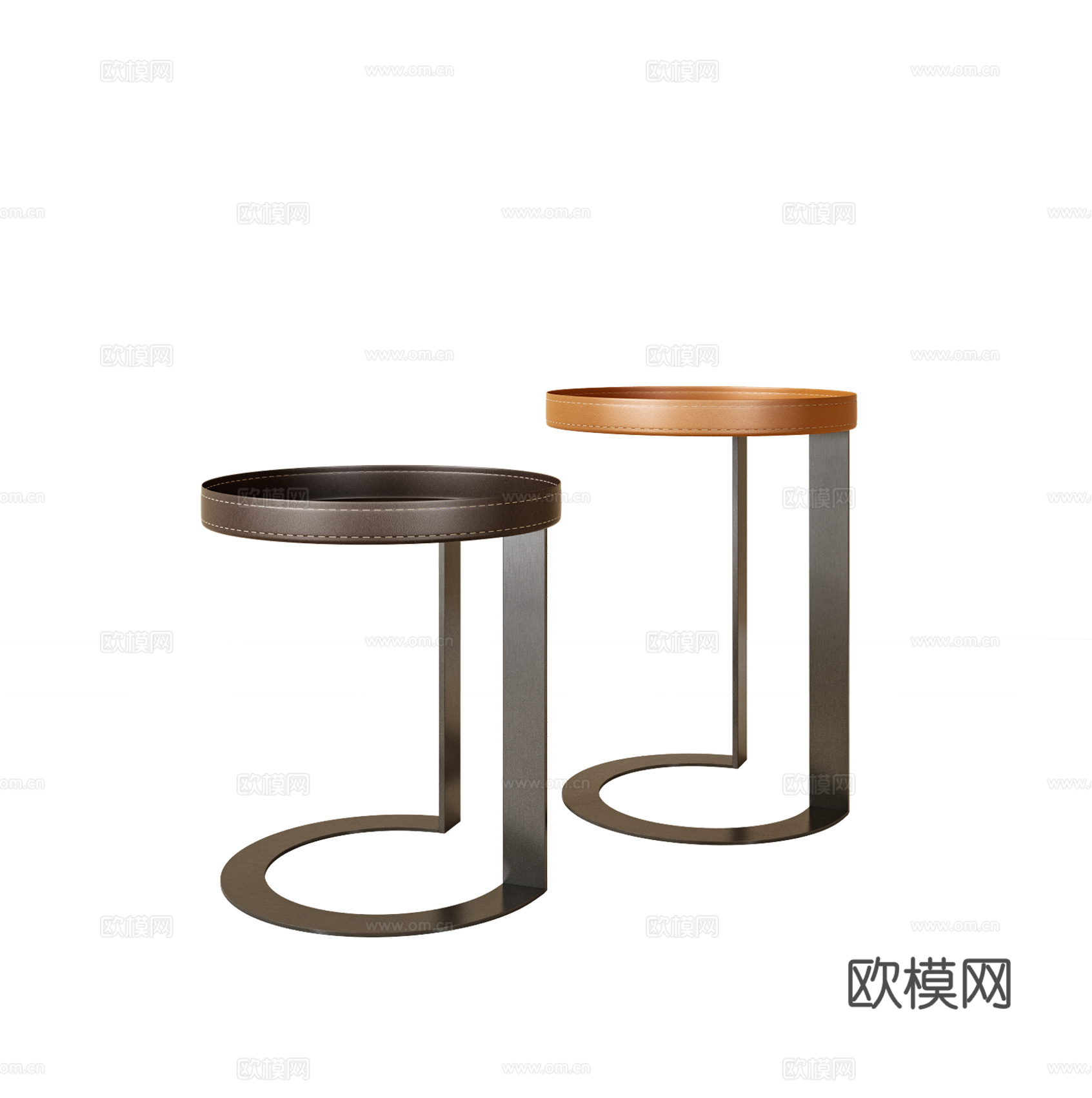 现代圆几 边几 角几 几类 茶几 皮质圆几 轻奢圆几su模型