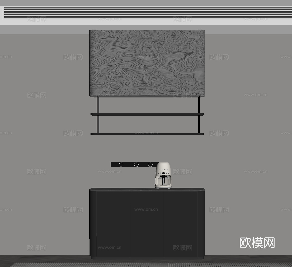 现代意式酒柜 边柜 备餐柜su模型