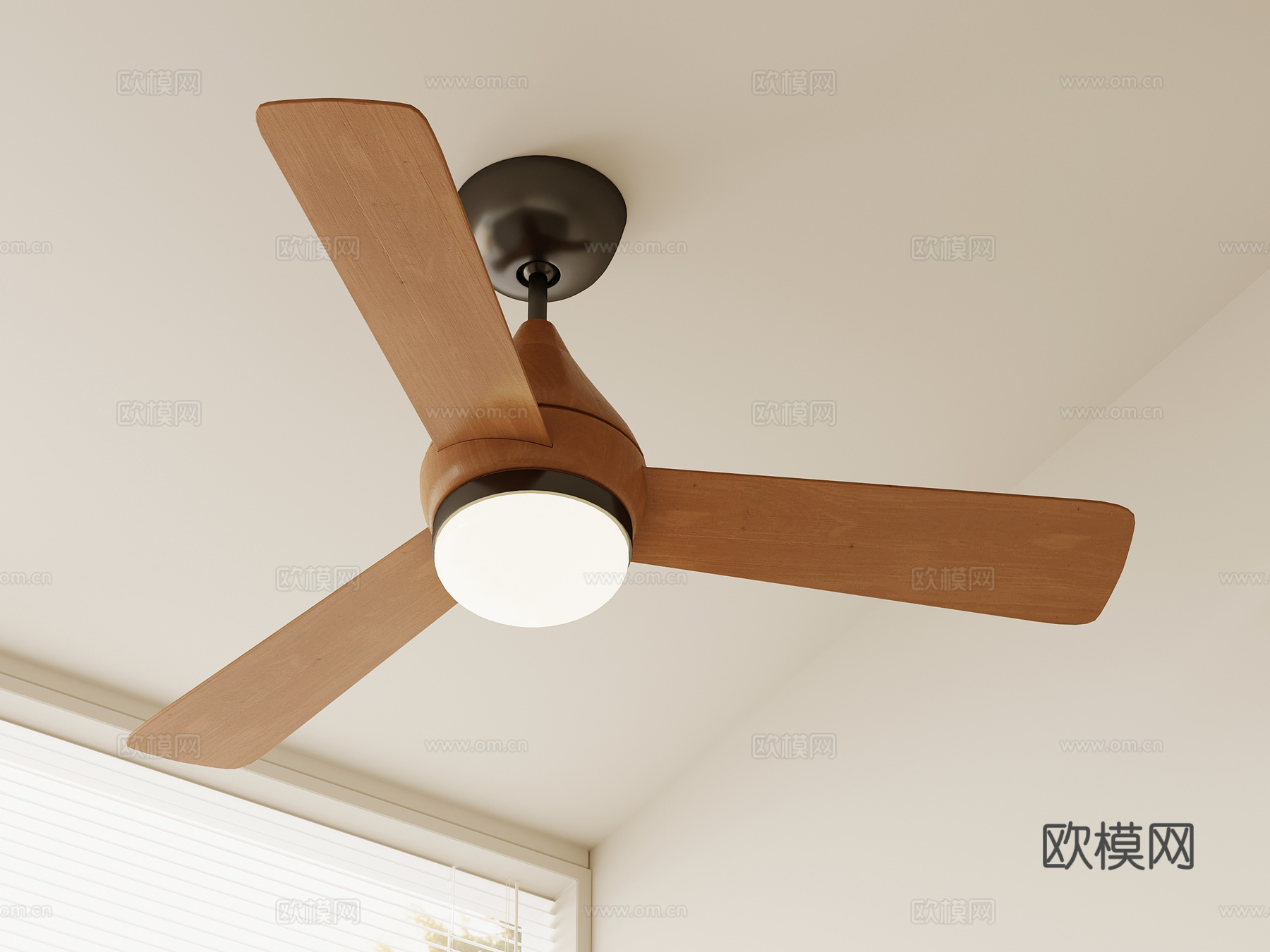 现代风扇灯 吊灯su模型