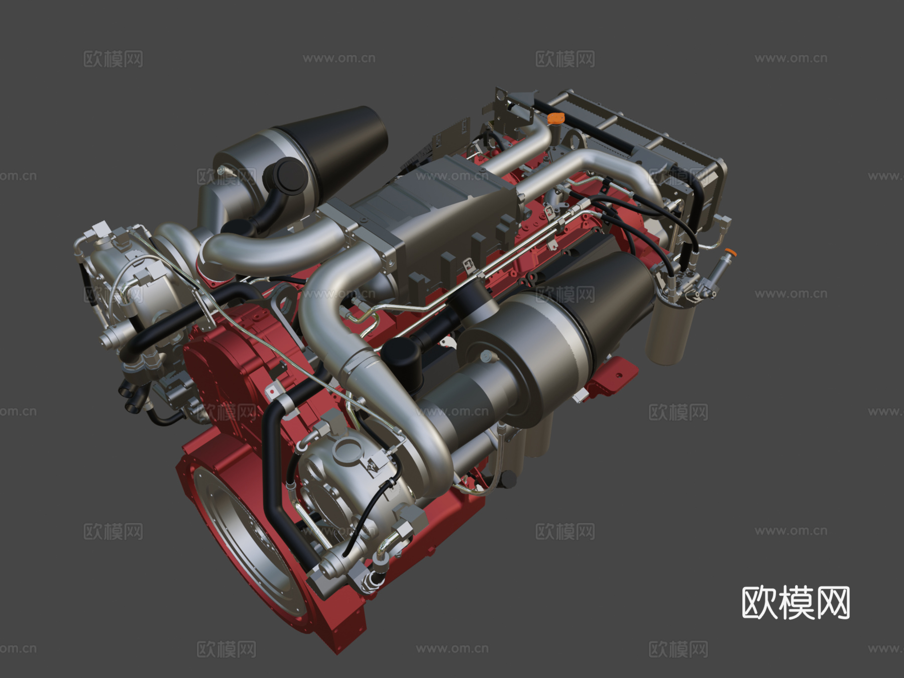 卡特彼勒 C32 1417千瓦 游艇船用发动机3d模型下载（渲染图8）