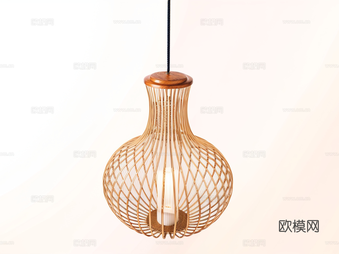 木笼吊灯su模型