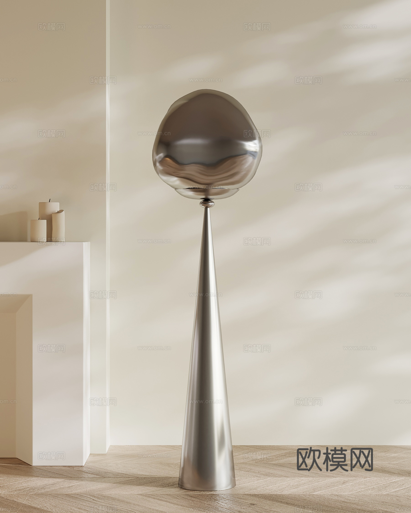 现代意式落地灯 落地摆件su模型