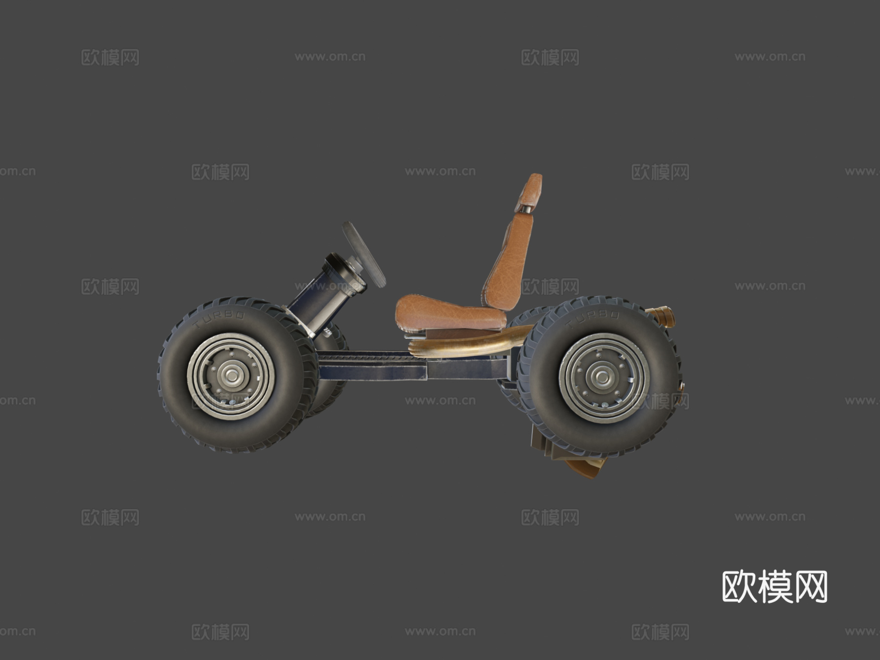 风格化 卡丁车 蓝色3d模型下载（渲染图6）