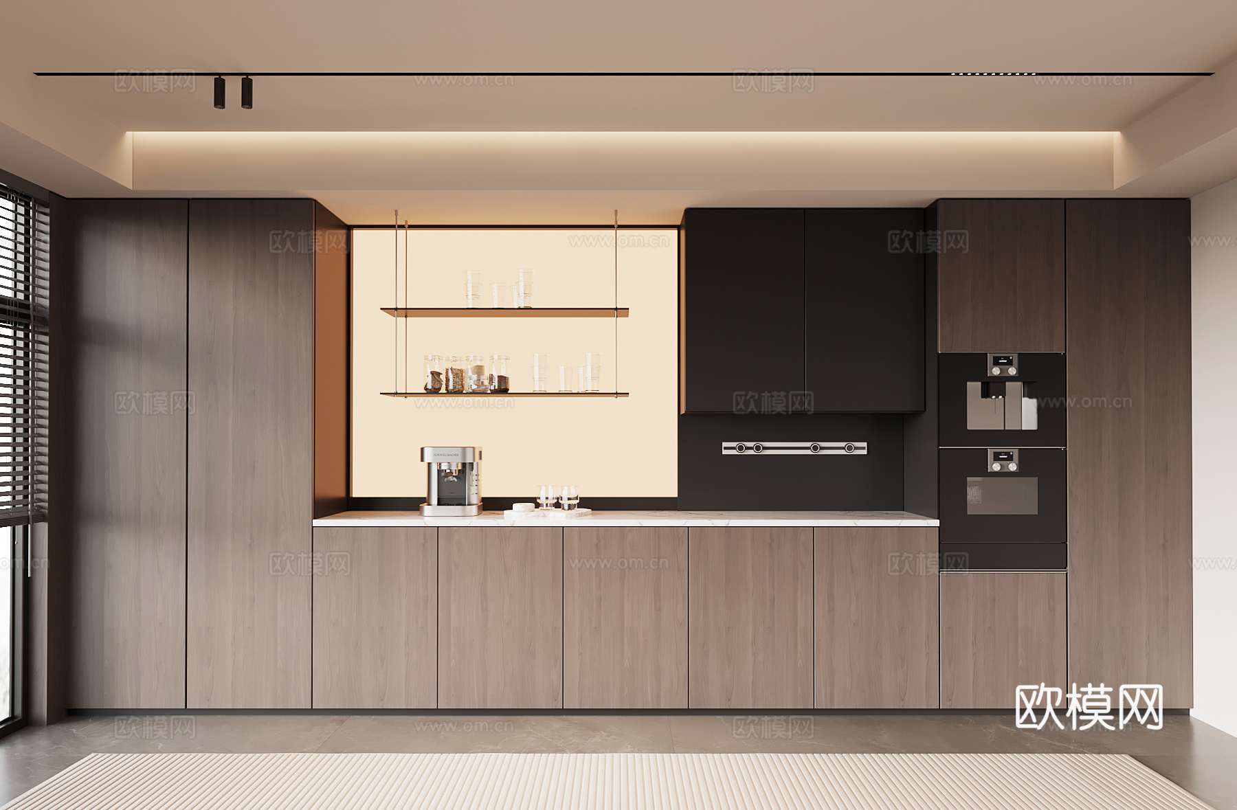 现代意式餐边柜 酒柜su模型