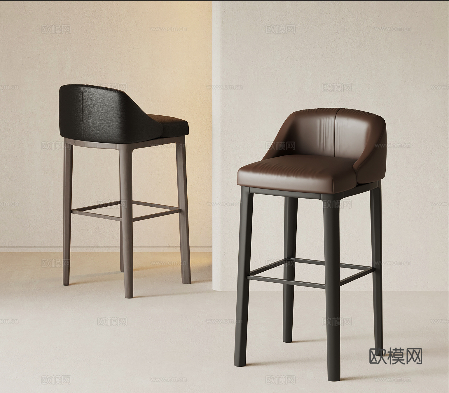 现代意式吧凳 吧椅su模型