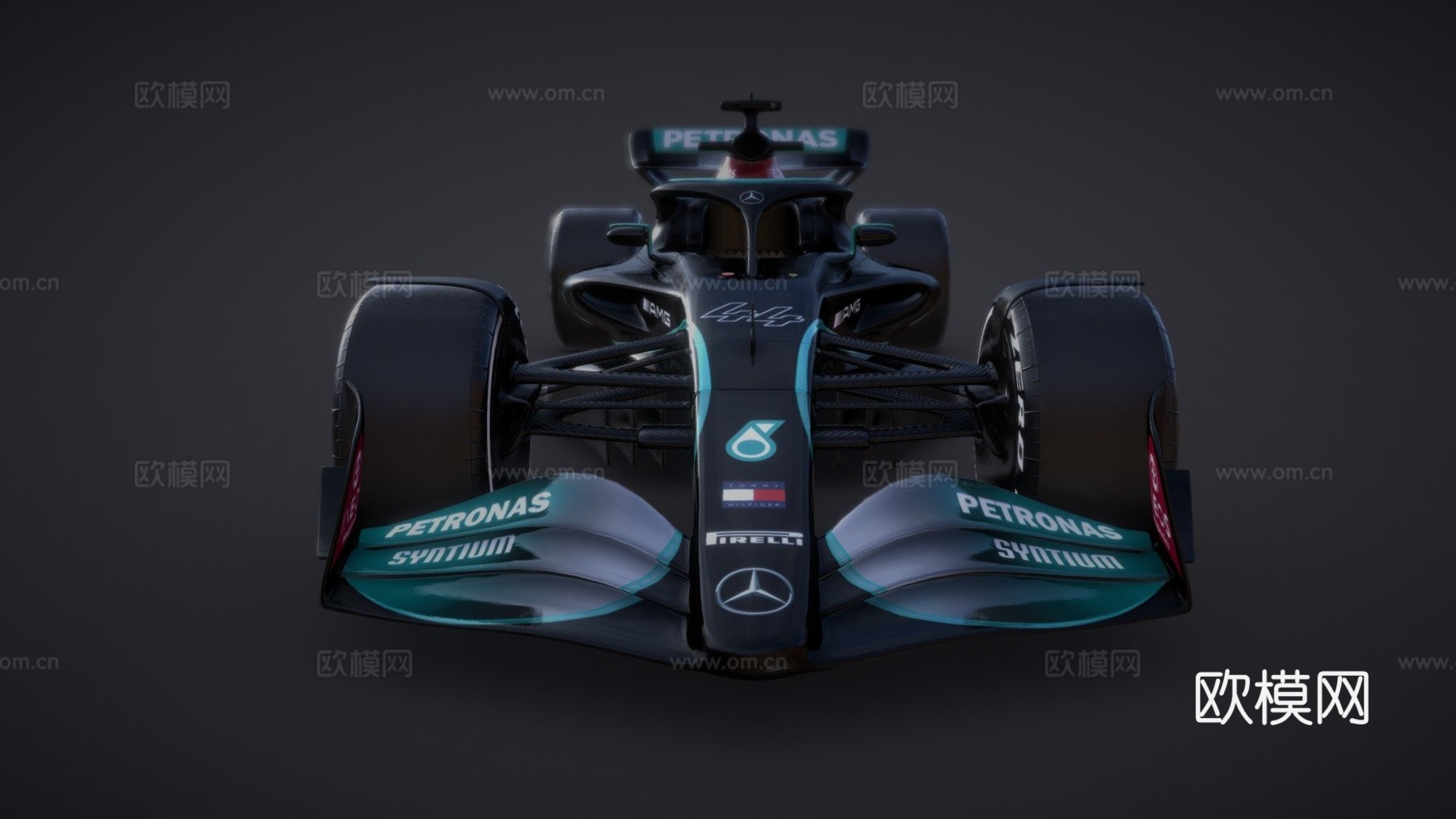 F1梅赛德斯W13概念车3d模型下载（渲染图1）
