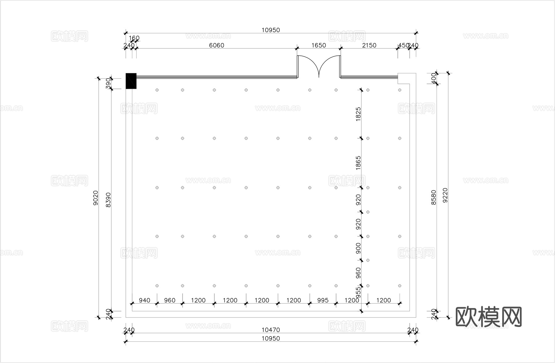 零食店装修施工图cad施工图