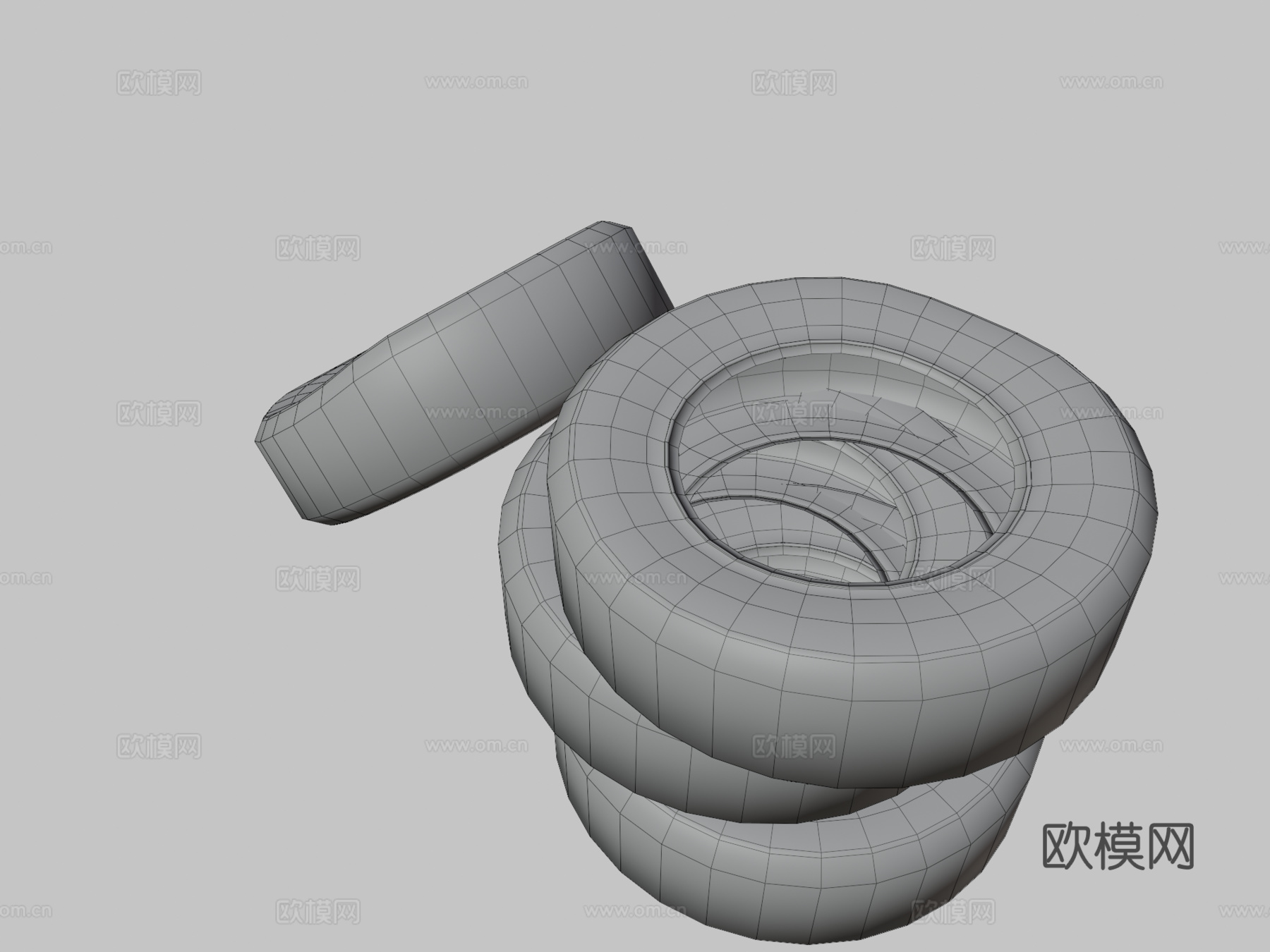 旧轮胎泥土3d模型下载（渲染图3）