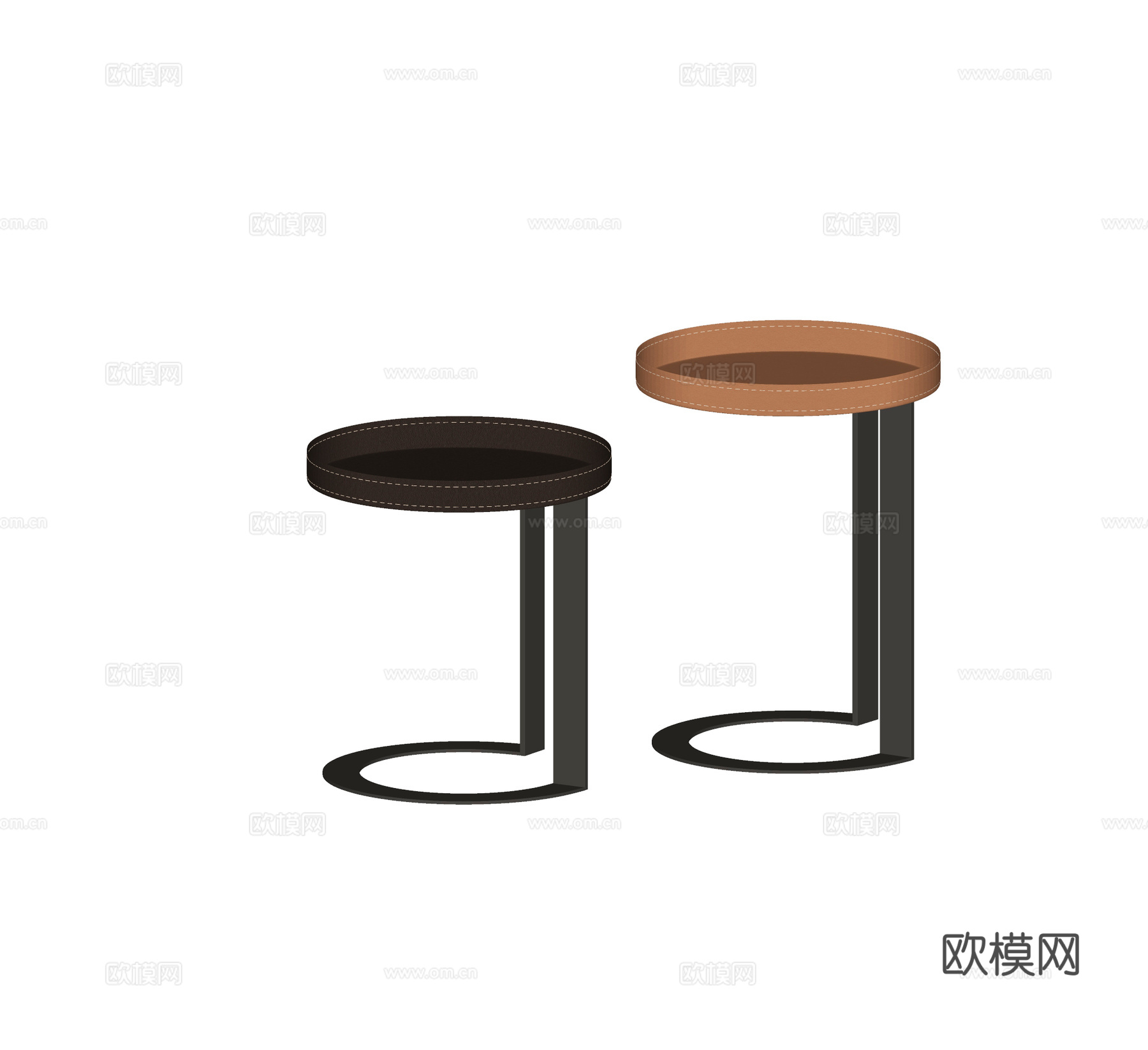 现代圆几 边几 角几 几类 茶几 皮质圆几 轻奢圆几su模型