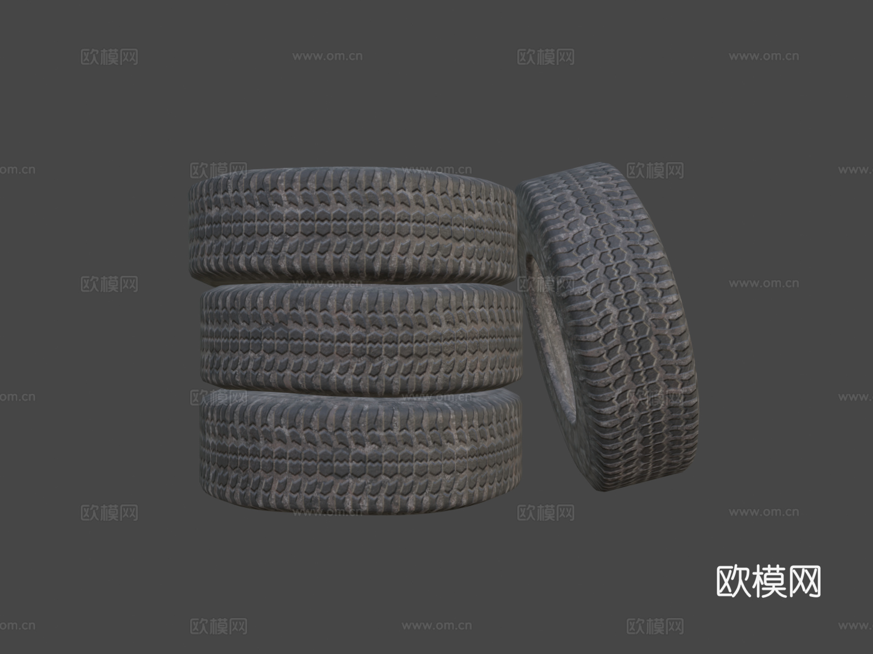 肮脏的旧轮胎3d模型下载（渲染图7）