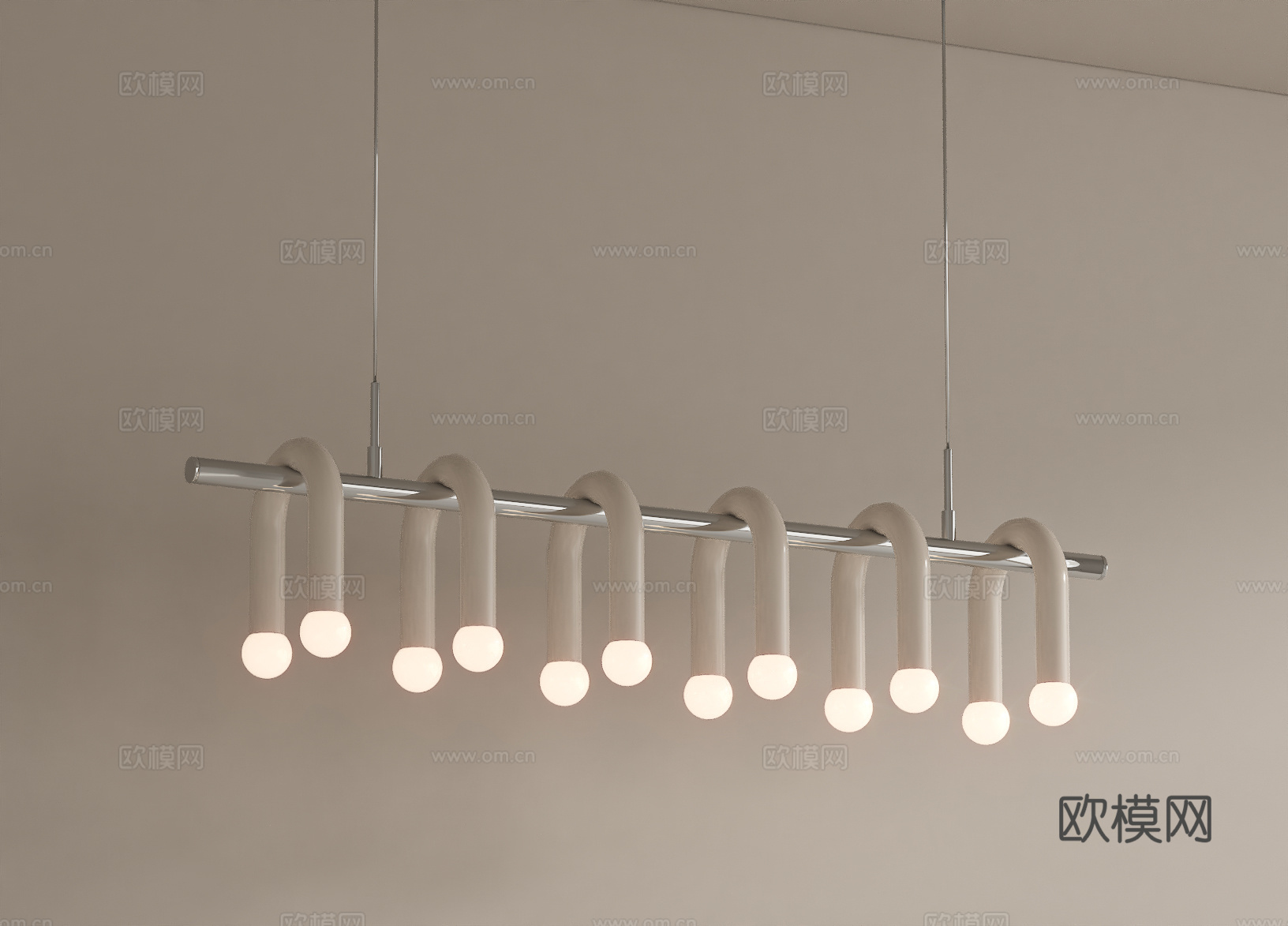 法式奶油吊灯su模型