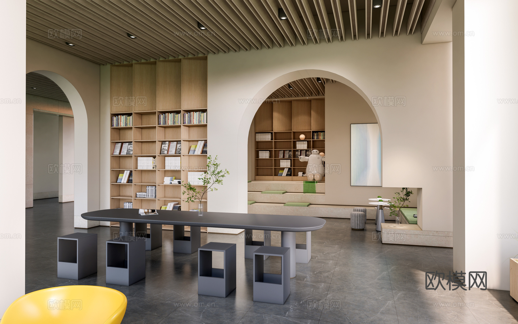 现代架空层游乐区 架空层活动区 小区架空层休闲区su模型