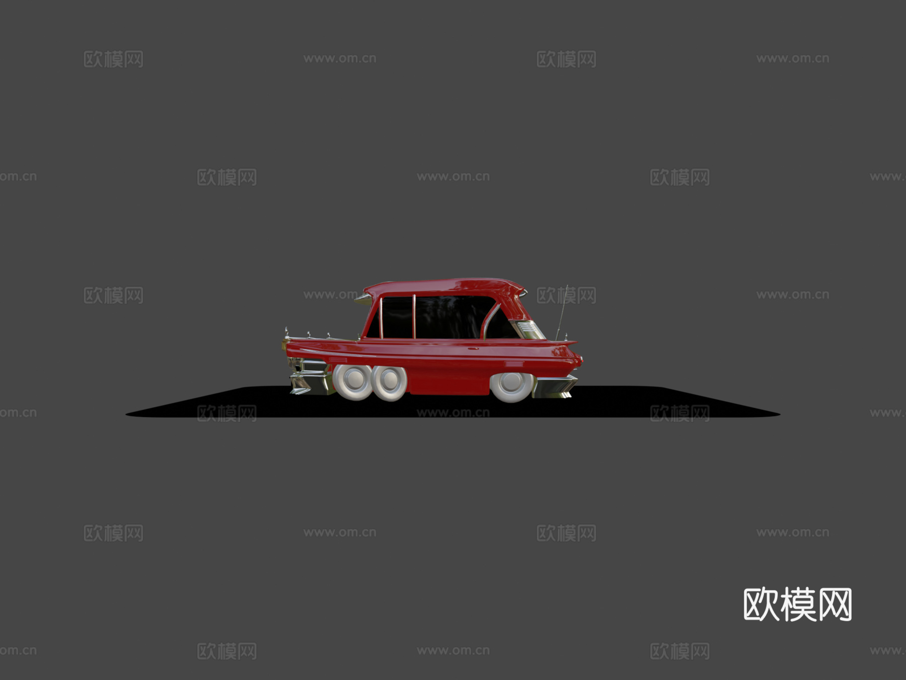 复古旅行车 卡通汽车3d模型下载（渲染图6）