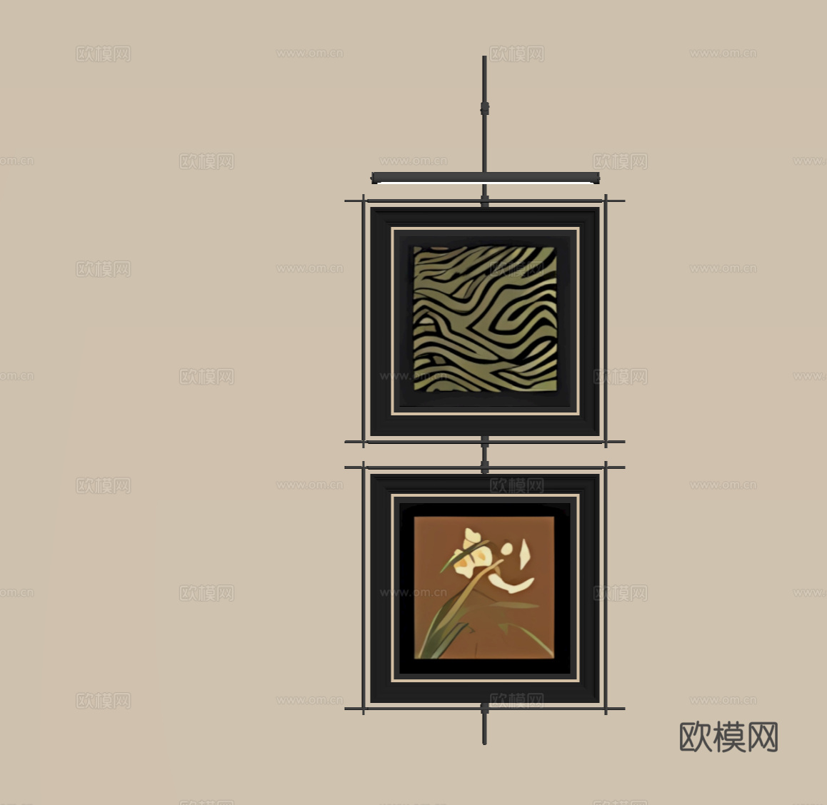 法式复古挂画 墙饰su模型