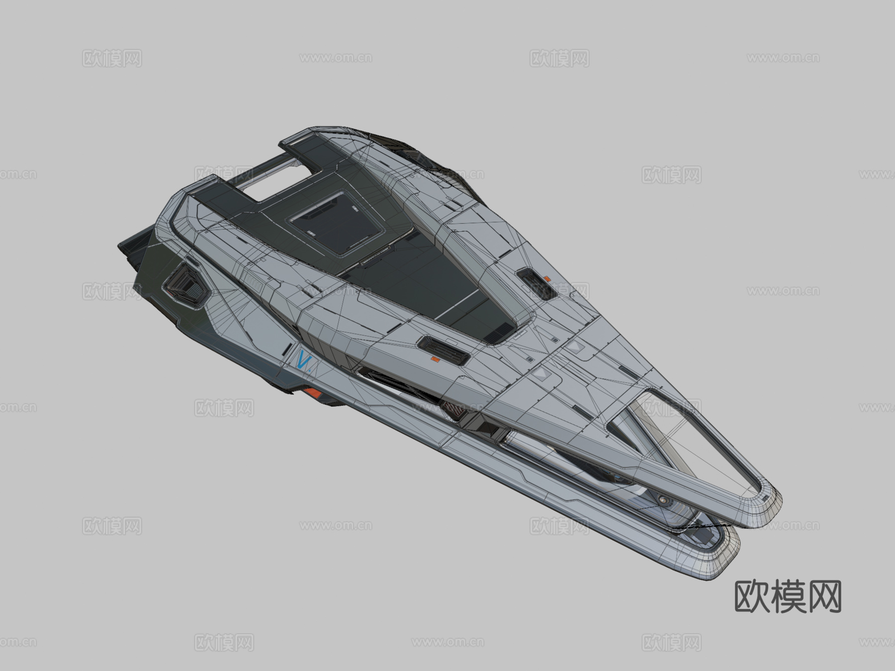 火卫一  太空船 带完整建模内饰3d模型下载（渲染图2）