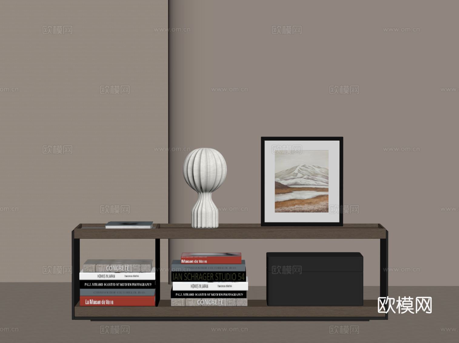 现代意式床头柜 置物柜su模型