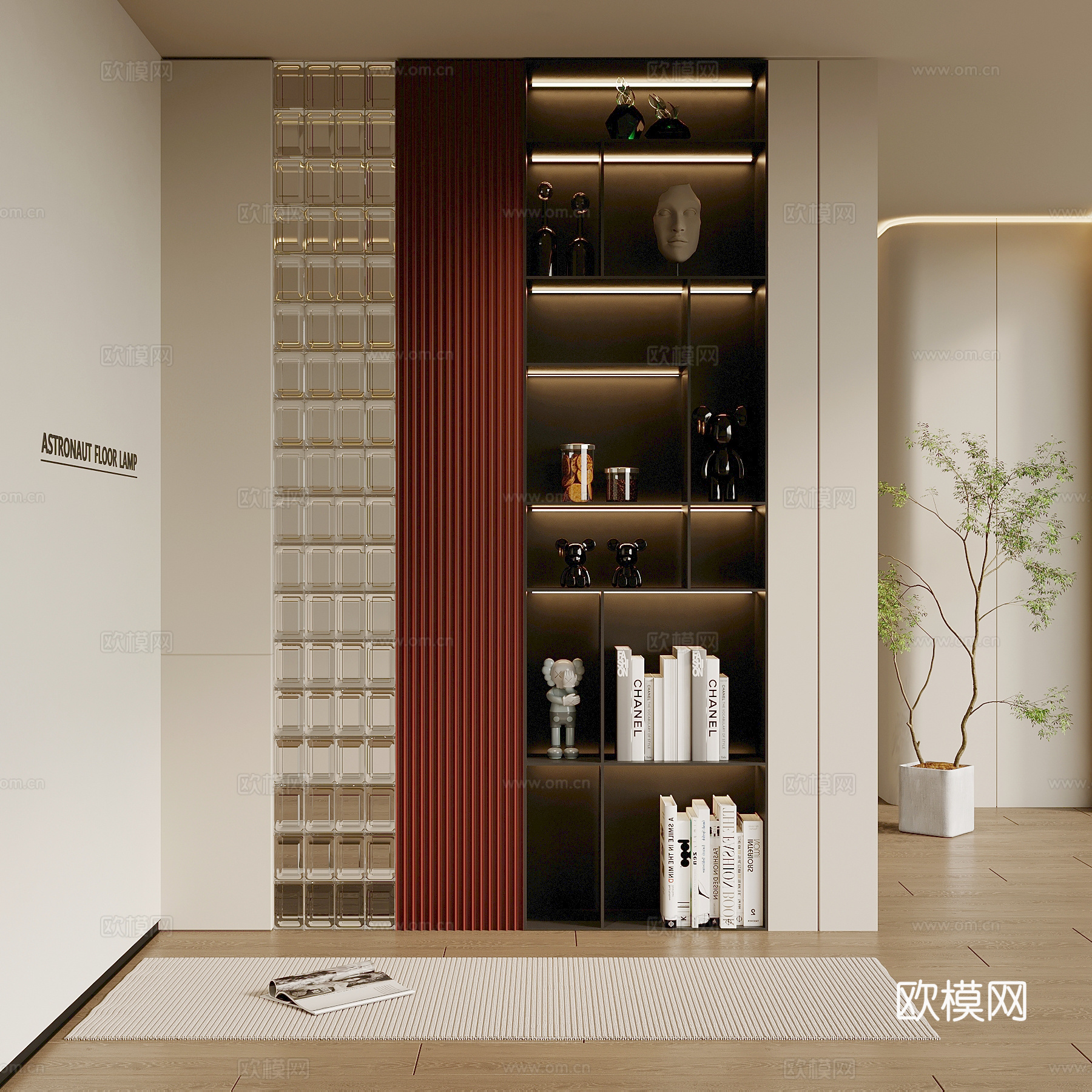 现代玄关 隔断su模型