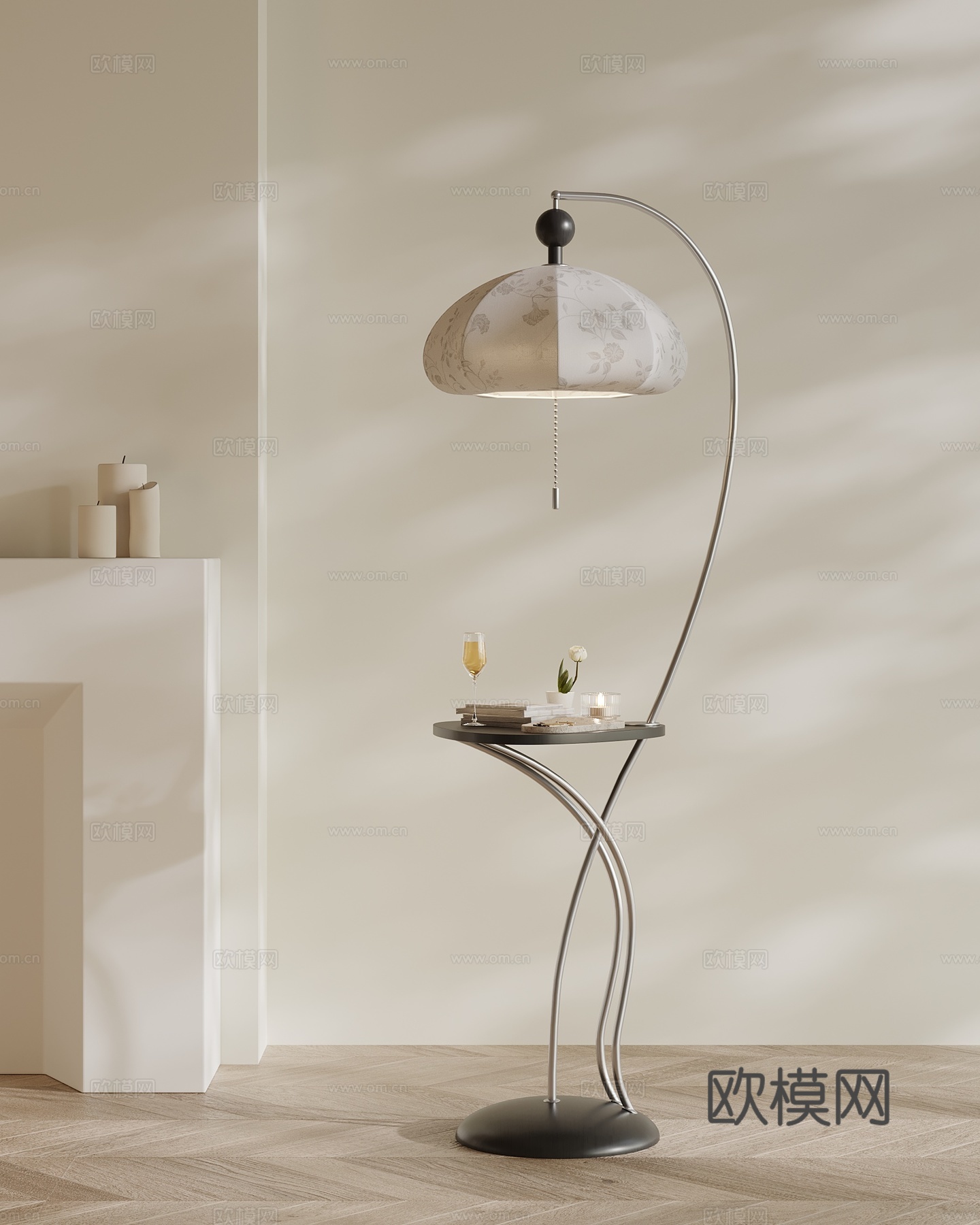 法式复古落地灯su模型